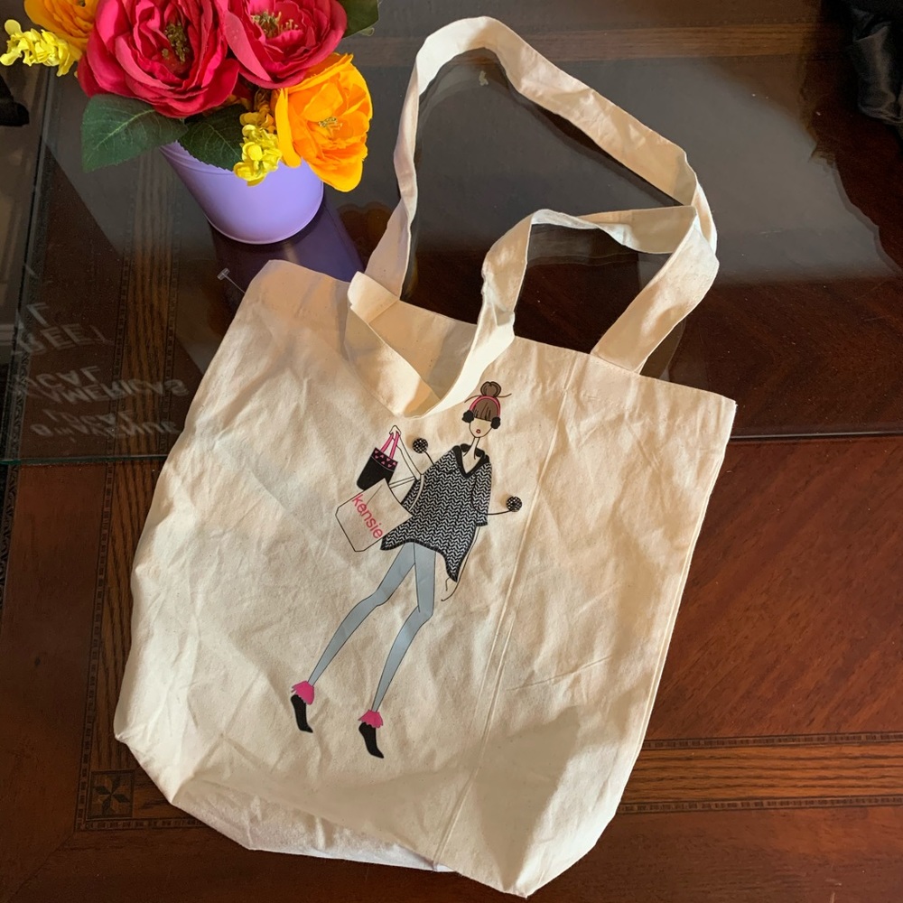 NWOT Kensie Shopper Girl Canvas Tote Bag